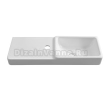 Мебельная раковина Belux Даллас 60 R накладная, глянцевая белая, прямоугольная, искусственная мрамор