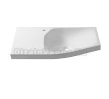 Мебельная раковина Belux Токио 79 R накладная, глянцевая белая, нестандартная, искусственная мрамор