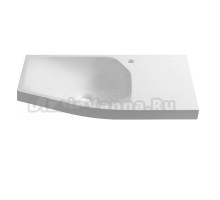 Мебельная раковина Belux Токио 79 L накладная, глянцевая белая, нестандартная, искусственная мрамор