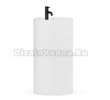 Раковина напольная Belux Осло 4810924287311 45 матовая белая, круглая, моноблок, искусственная камень