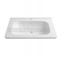 Мебельная раковина Belux Терра-Лайт 59 накладная, глянцевая белая, прямоугольная, искусственная мрамор