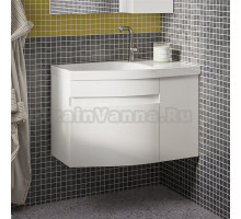 Тумба под раковину без столешницы Belux Токио 80 L подвесная, белая глянцевая