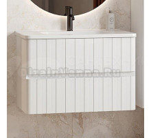 Тумба под раковину без столешницы Belux Осло 80 подвесная, белая матовая