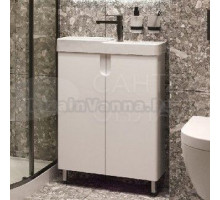 Тумба с раковиной Belux Даллас 55 R напольная, белая глянцевая