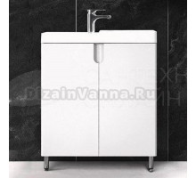 Тумба с раковиной Belux Даллас 70 R напольная, белая глянцевая