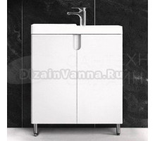 Тумба с раковиной Belux Даллас 70 L напольная, белая глянцевая