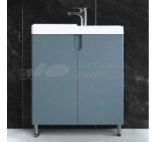 Тумба с раковиной Belux Даллас 70 L напольная, ematite матовая