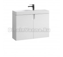 Тумба с раковиной Belux Даллас 80 L подвесная, белая глянцевая