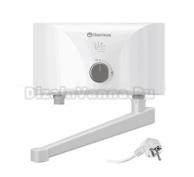 Проточный водонагреватель Thermex Vetro 3500 tap электрический, настенный, горизонтальный, белый
