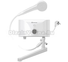 Проточный водонагреватель Thermex Vetro 3500 combi электрический, настенный, горизонтальный, белый