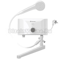 Проточный водонагреватель Thermex Vetro 5500 combi электрический, настенный, горизонтальный, белый