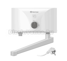 Проточный водонагреватель Thermex Vetro 5500 tap электрический, настенный, горизонтальный, белый