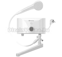 Проточный водонагреватель Thermex Vetro 6500 combi электрический, настенный, горизонтальный, белый