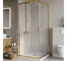 Душевой уголок BelBagno Luce A-2-100-C-ORO 100x100, профиль золото, стекло прозрачное