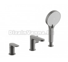 Смеситель на борт ванны BELZ B713 B66713-3 оружейная сталь