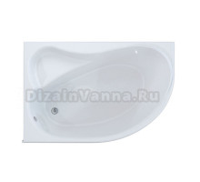 Акриловая ванна Мирсант Ялта 130x90 см, угловая, левая, пристенная, белая, асимметричная, с сиденьем