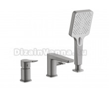 Смеситель на борт ванны BELZ B715 B66715-3 оружейная сталь