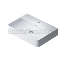Накладная раковина AM.PM Func M8FWCC10601WG 60 глянцевая белая, прямоугольная, с 1 отверстием под смеситель