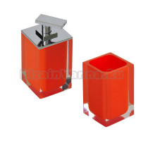 Набор Стакан Ridder Colours 22280114 оранжевый + Дозатор 22280514 оранжевый