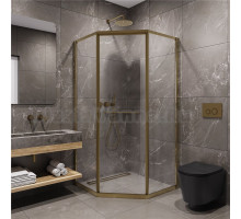 Душевой уголок Timo TTSS-100/17C-8R 100x100 см, профиль матовое золото, стекло прозрачное