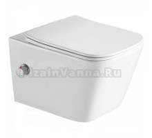 Унитаз подвесной SantiLine SL-5007T-SM/BD со смесителем и биде, белый