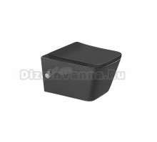 Унитаз подвесной SantiLine SL-5007T-MB/BD со смесителем и биде, черный матовый