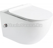 Унитаз подвесной SantiLine SL-5002T-SM/BD со смесителем и биде, белый