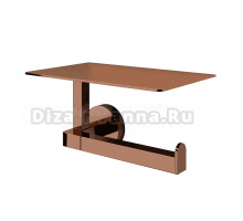 Держатель для туалетной бумаги Wasserkraft Asphe 77725 с полкой для телефона, розовое золото