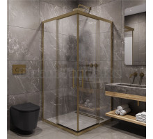 Душевой уголок Timo TKSS-100/17C-8 100x100 см, профиль матовое золото, стекло прозрачное