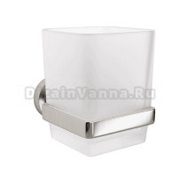 Стакан для ванной Wasserkraft Tauber 64428 настенный, никель, стеклянный