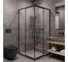 Душевой уголок Timo TKSS-100/03C-8 100x100 см, профиль черный, стекло прозрачное