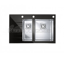 Мойка кухонная Alveus Crystalix 20 R, черное стекло