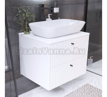 Тумба с раковиной 1MarKa Desire 60 монолит айсберг, эмаль белая, раковина Sanita luxe Infinity 60