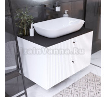 Тумба с раковиной 1MarKa Desire 80 монолит найт, эмаль белая, раковина Sanita luxe Infinity 60