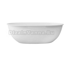 Ванна из искусственного камня Abber Stein AS9631 170x85 см, отдельностоящая, матовая белая, овальная, с донным клапаном