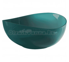 Акриловая ванна Abber Kristall AT9705 Aquamarin 150x150 см, отдельностоящая, бирюзовая, круглая, с донным клапаном