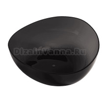 Акриловая ванна Abber Kristall AT9705 Onyx 150x150 см, отдельностоящая, черная, круглая, с донным клапаном
