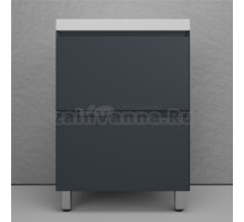 Тумба с раковиной Style Line Манхэттен 60 напольная, графит, раковина Andrea Classic 60