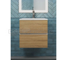 Тумба под раковину Uperwood Barsa подвесная 50х45х55 см, белая/дуб сонома