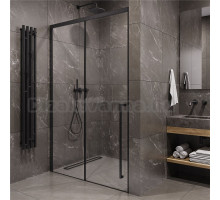 Душевая дверь в нишу Timo TDSS-120/03C-8R 120 см, профиль черный, стекло прозрачное