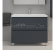 Тумба с раковиной Style Line Манхэттен 100 напольная, графит, раковина Andrea Classic 100