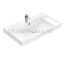 Мебельная раковина Roca Ona 80 накладная, глянцевая белая, прямоугольная, литьевой мрамор