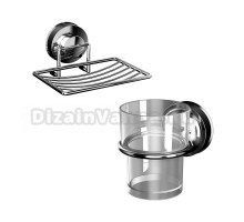 Набор Стакан Ridder 12030000 прозрачный + Мыльница 12040100 решетка L 130мм