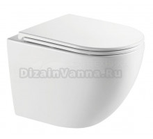 Унитаз безободковый подвесной c полностью литой чашей и сиденьем микролифт, технология смыва Tornado