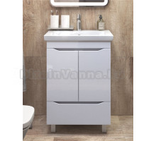 Тумба под раковину без столешницы Vigo Grani 60 напольная, 2 дверцы, 1 ящик, белая, для раковины Cersanit Como 60