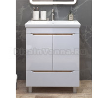 Тумба под раковину без столешницы Vigo Grani 70 белая, дуб золотой, для раковины Cersanit Como 70