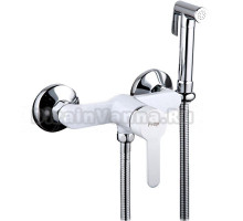 Гигиенический душ Frap H41 F2041-8 со смесителем, белый, хром