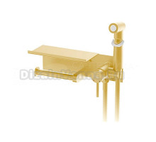 Гигиенический душ Frap H75 F2075-3 со смесителем, С ВНУТРЕННЕЙ ЧАСТЬЮ, золотой сатин
