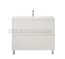 Тумба с раковиной Style Line Манхэттен 100 напольная, белая, раковина Florentina Астория 100 белая