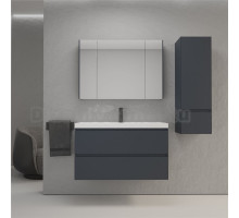 Мебель для ванной комнаты Style Line Манхэттен 100 подвесная, графит, раковина Florentina Астория 100 белая